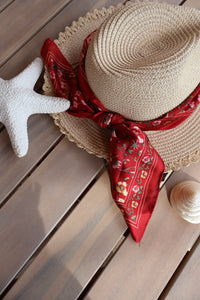 Foulard Rouge Avec Motifs ALONZO