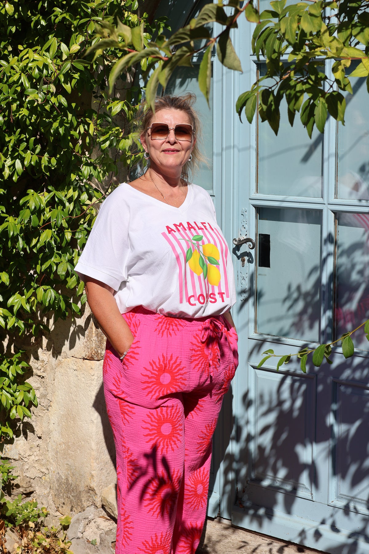 Pantalon Gaze De Coton SUNLIGHT Belle Taille