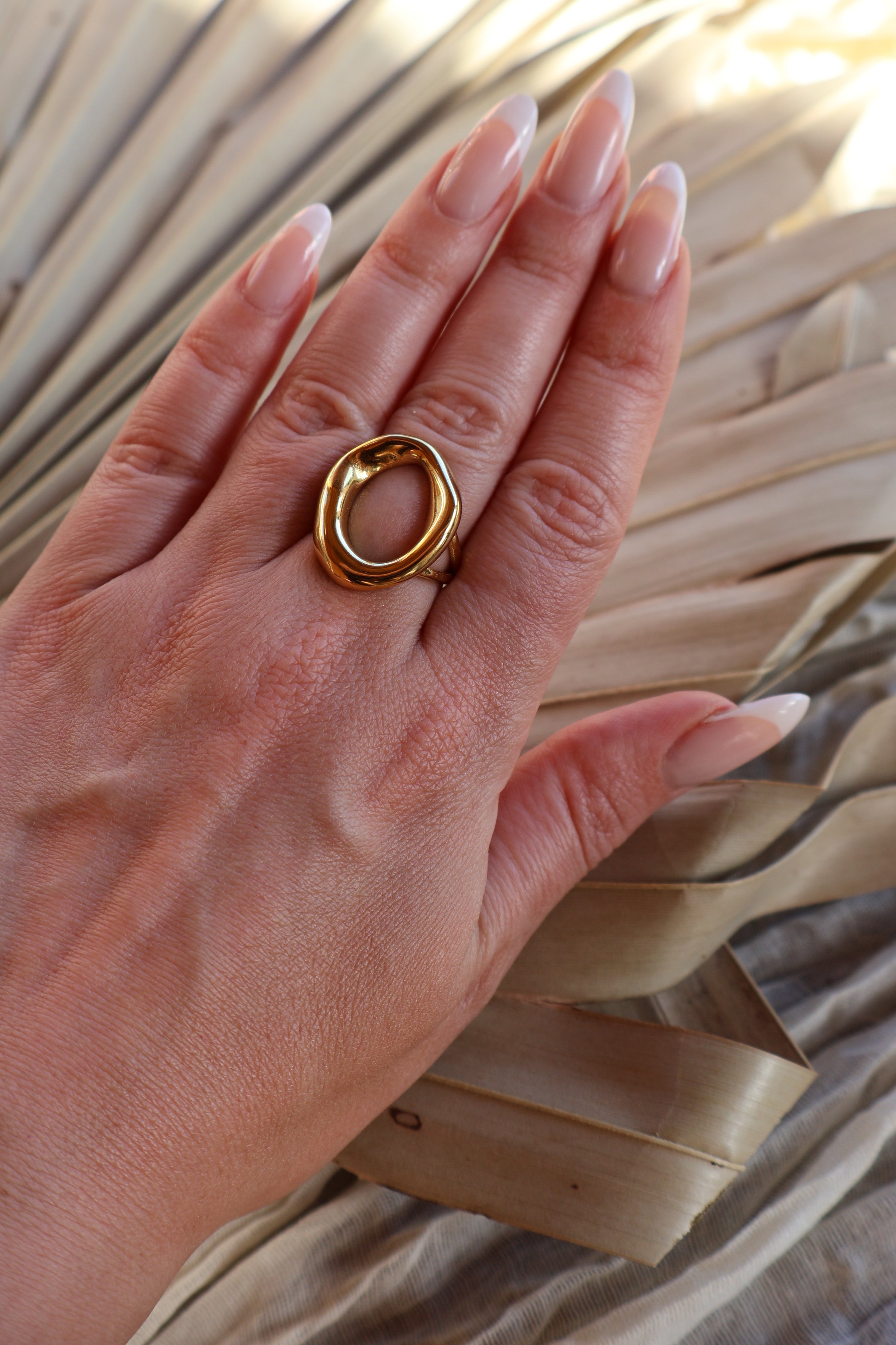 Bague Acier Dorée SÔL
