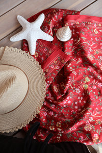 Foulard Rouge Avec Motifs ALONZO