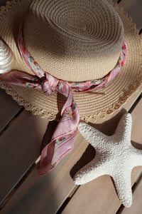 Foulard Rose Avec Motifs ALONZO