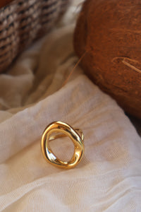 Bague Acier Dorée SÔL