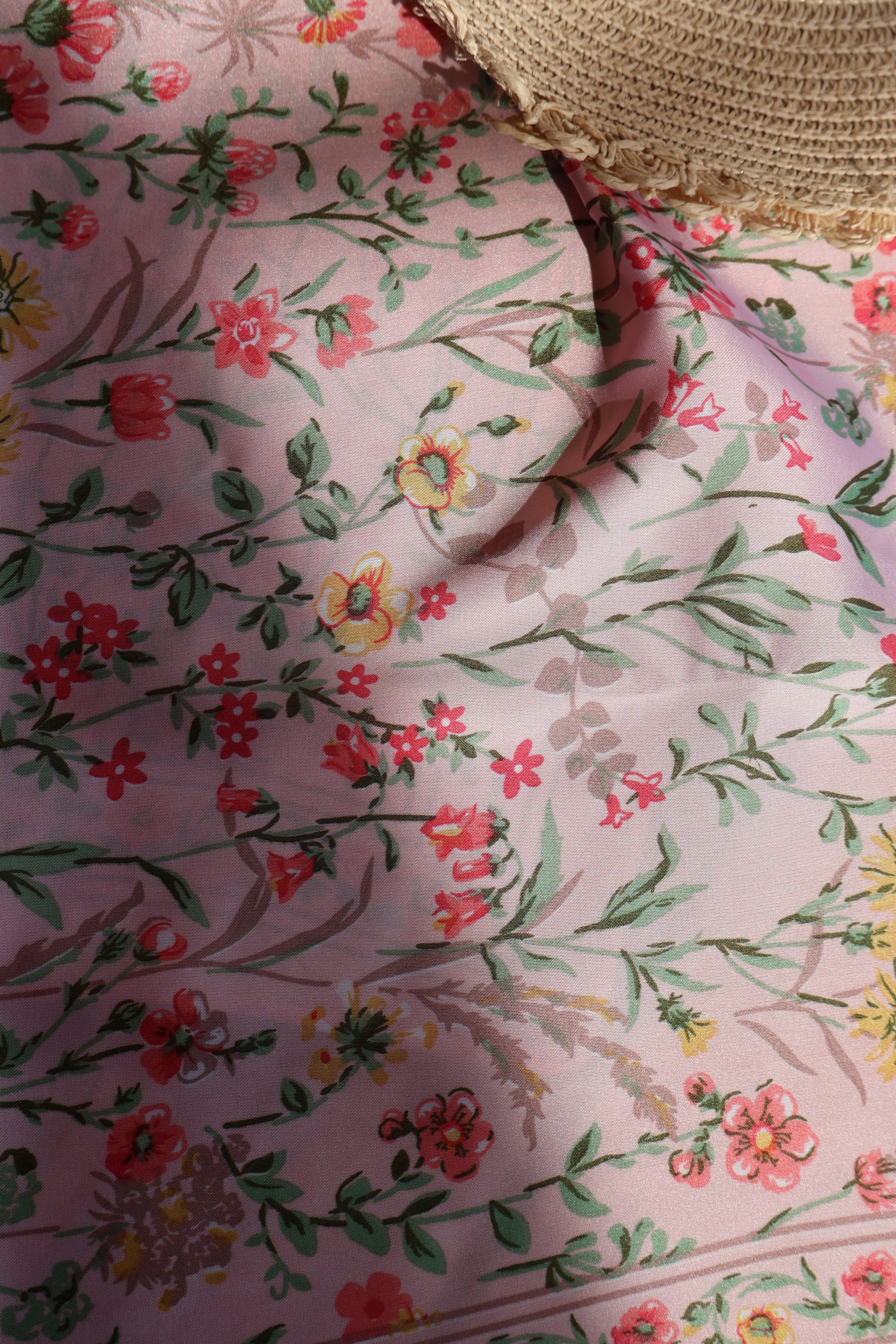 Foulard Rose Avec Motifs ALONZO