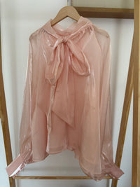 Blouse rose poudrée irisée  CARMEN