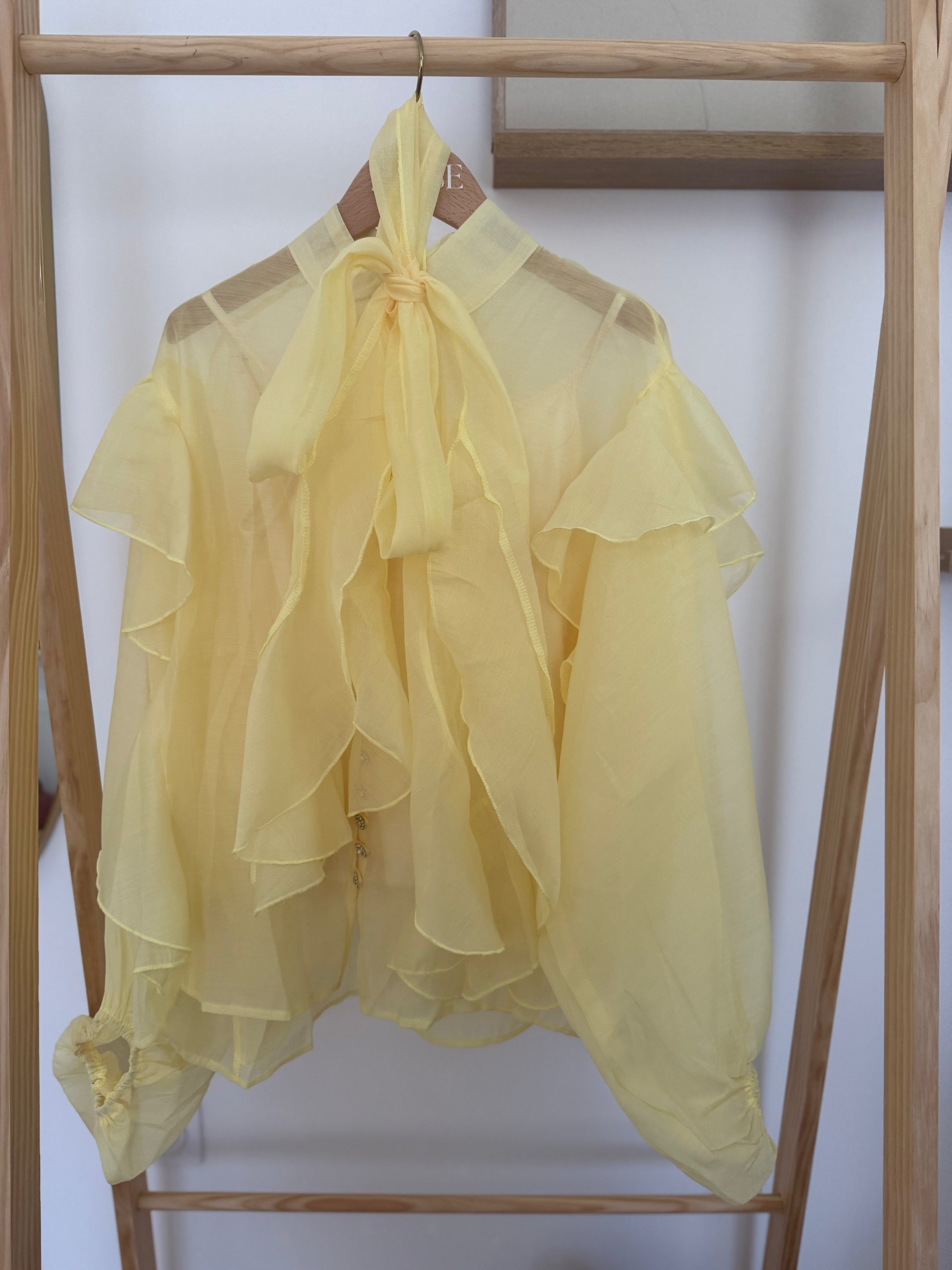 Blouse boutonnée jaune CLARA