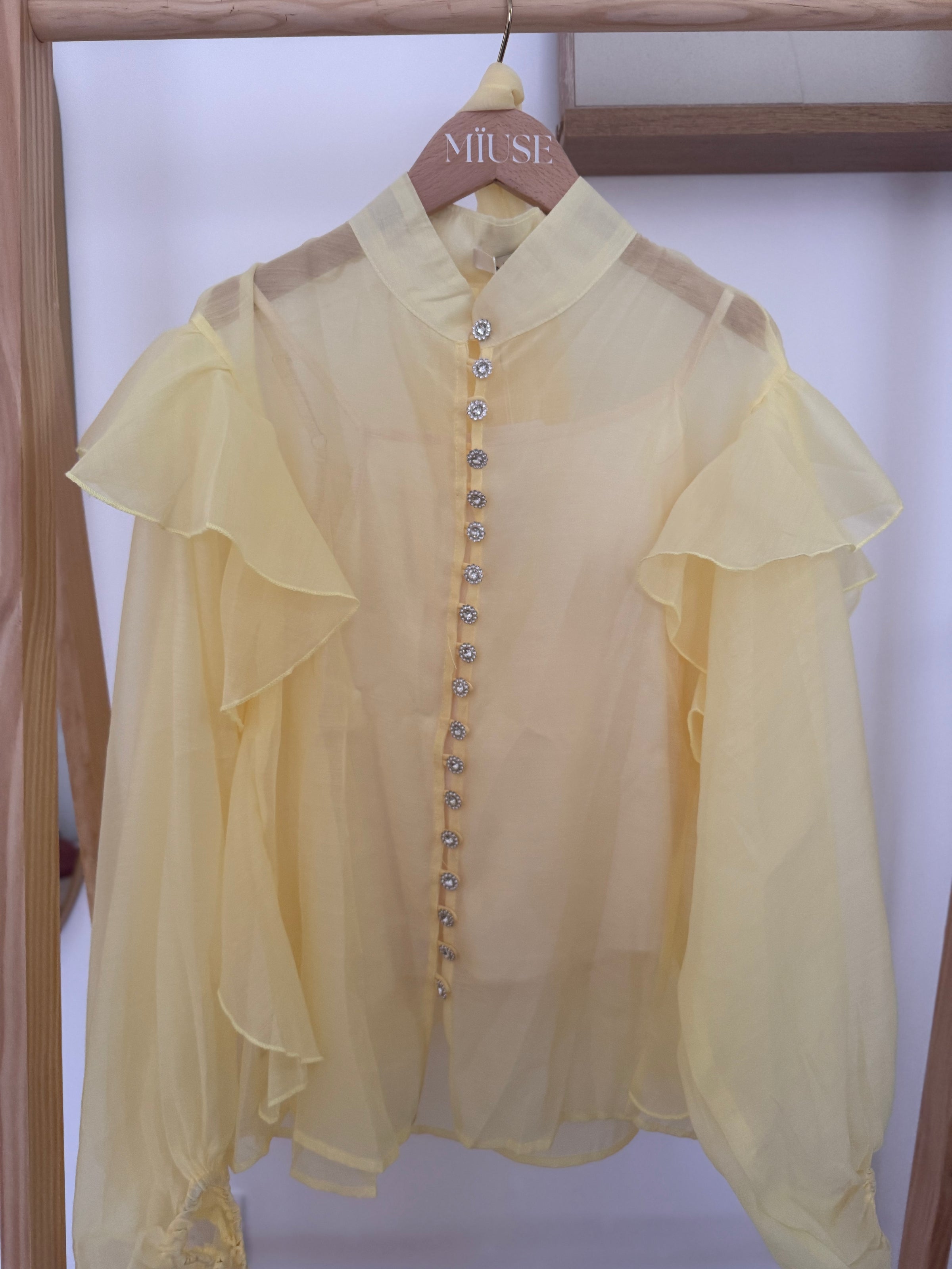 Blouse boutonnée jaune CLARA