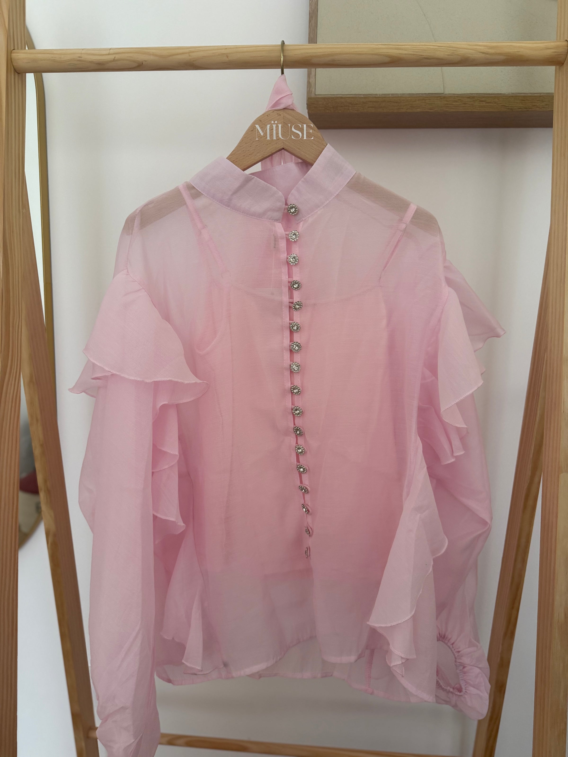 Blouse boutonnée rose CLARA
