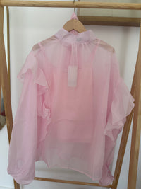 Blouse boutonnée rose CLARA
