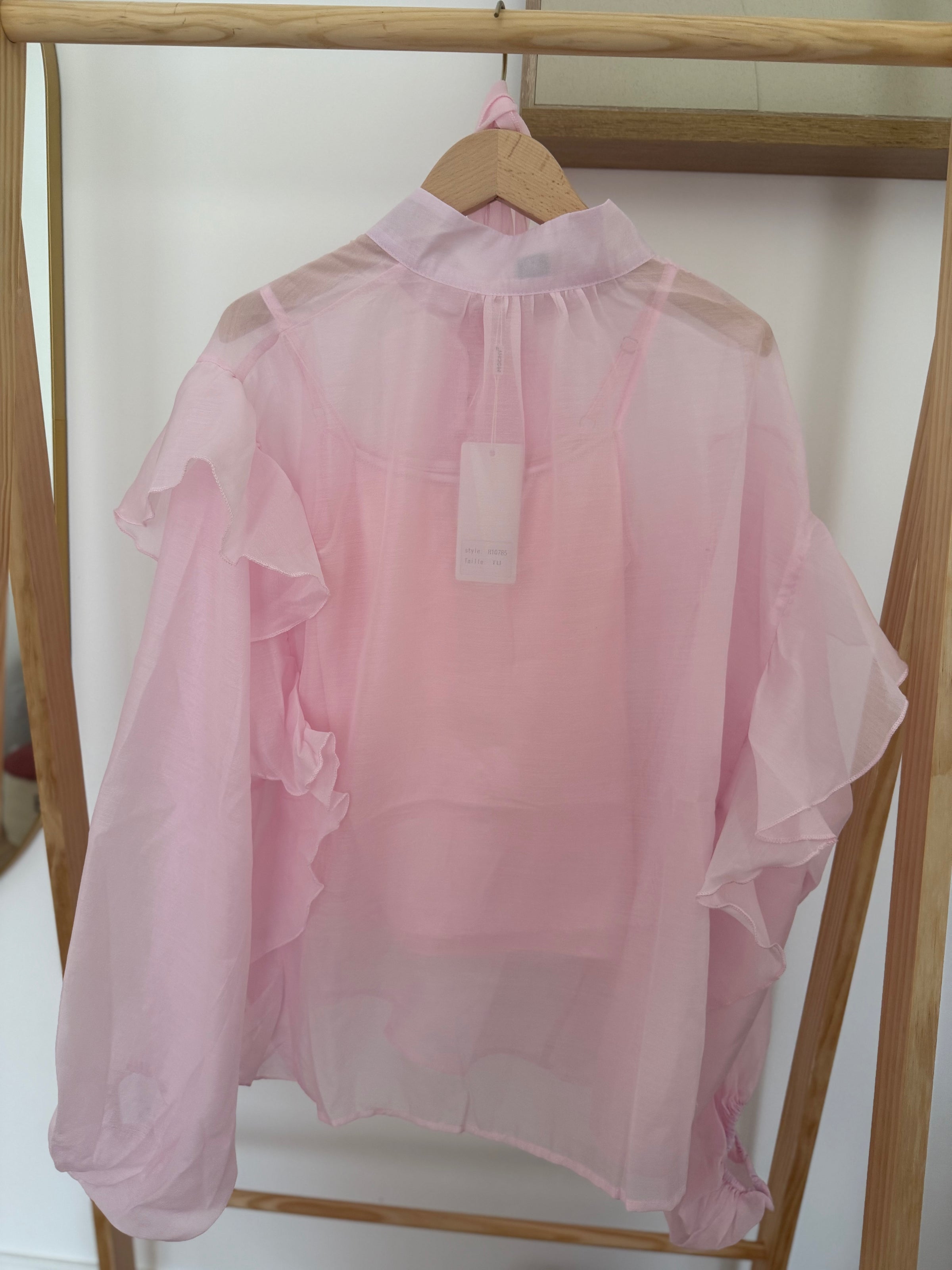 Blouse boutonnée rose CLARA