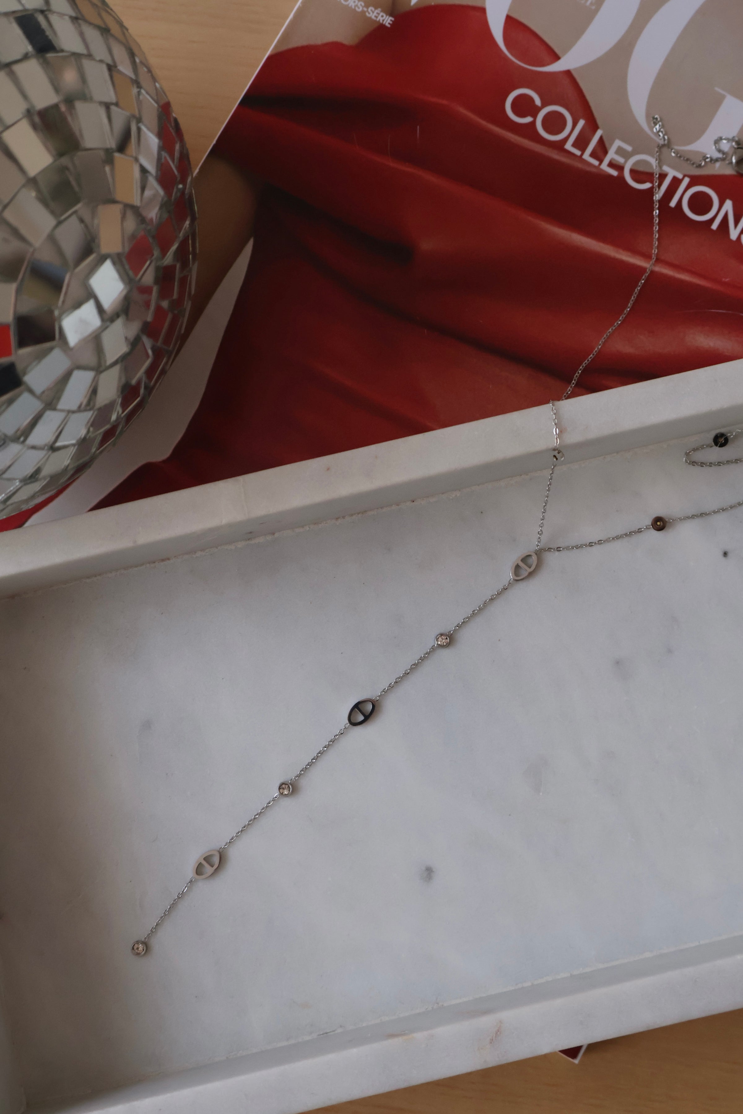 Collier sautoir argenté RACHEL