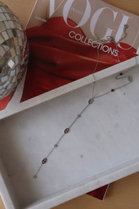 Collier sautoir argenté RACHEL