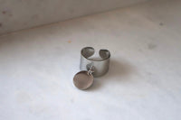 Bague avec pastille argentée MÉLANIE