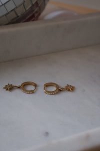 Créoles avec pendants acier doré KALIA