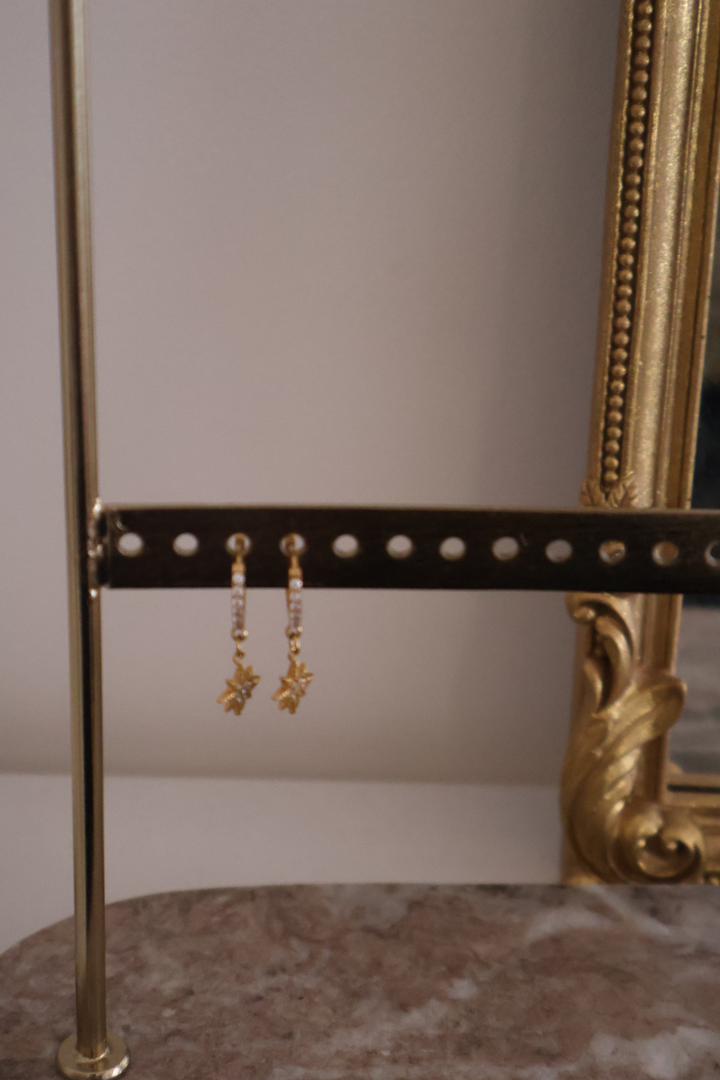 Créoles avec pendants acier doré KALIA