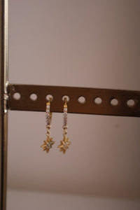 Créoles avec pendants acier doré KALIA