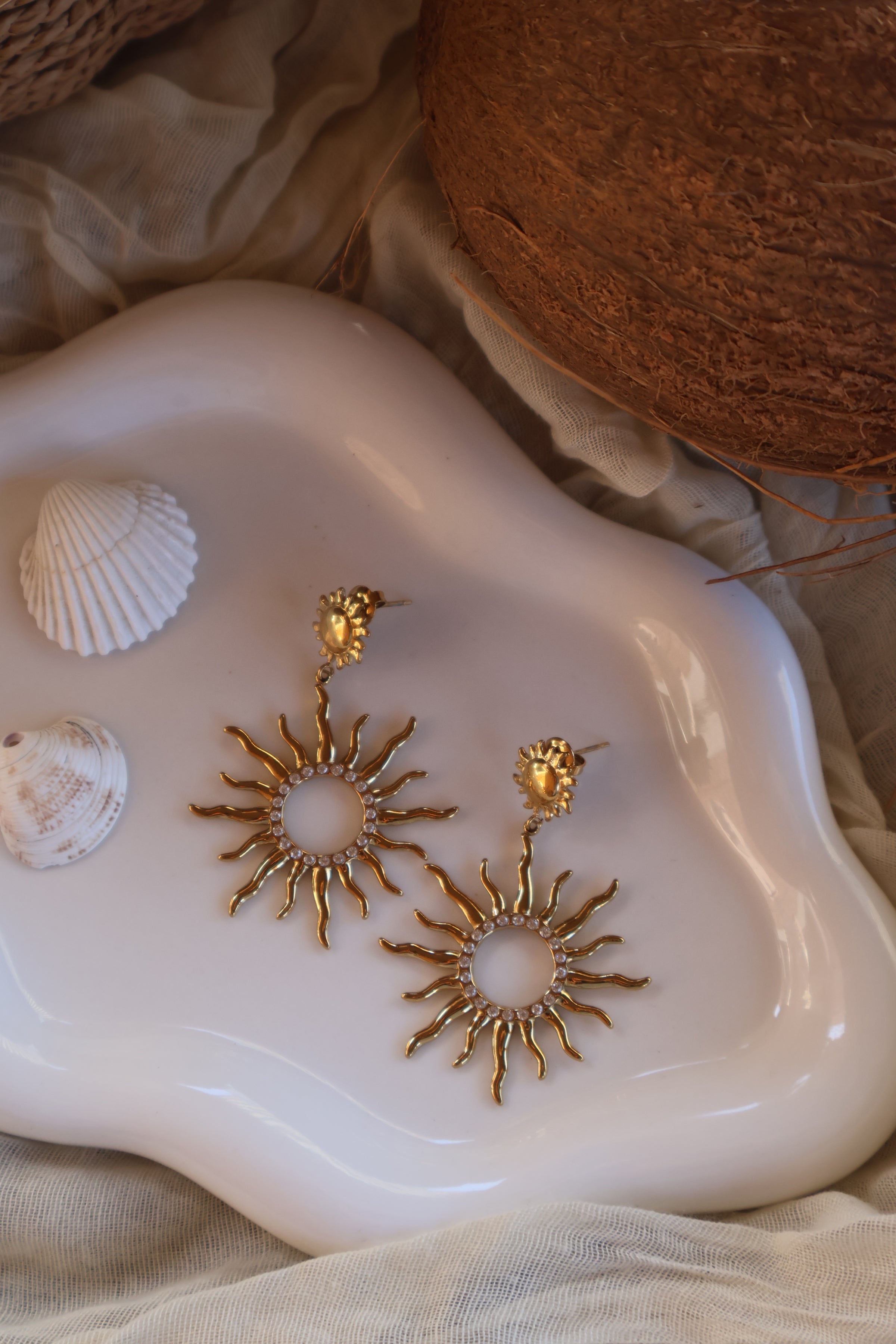 Boucles D'oreilles En Acier Doré SOLEA