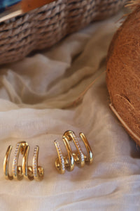 Boucles D'oreilles Acier Doré SELUNE
