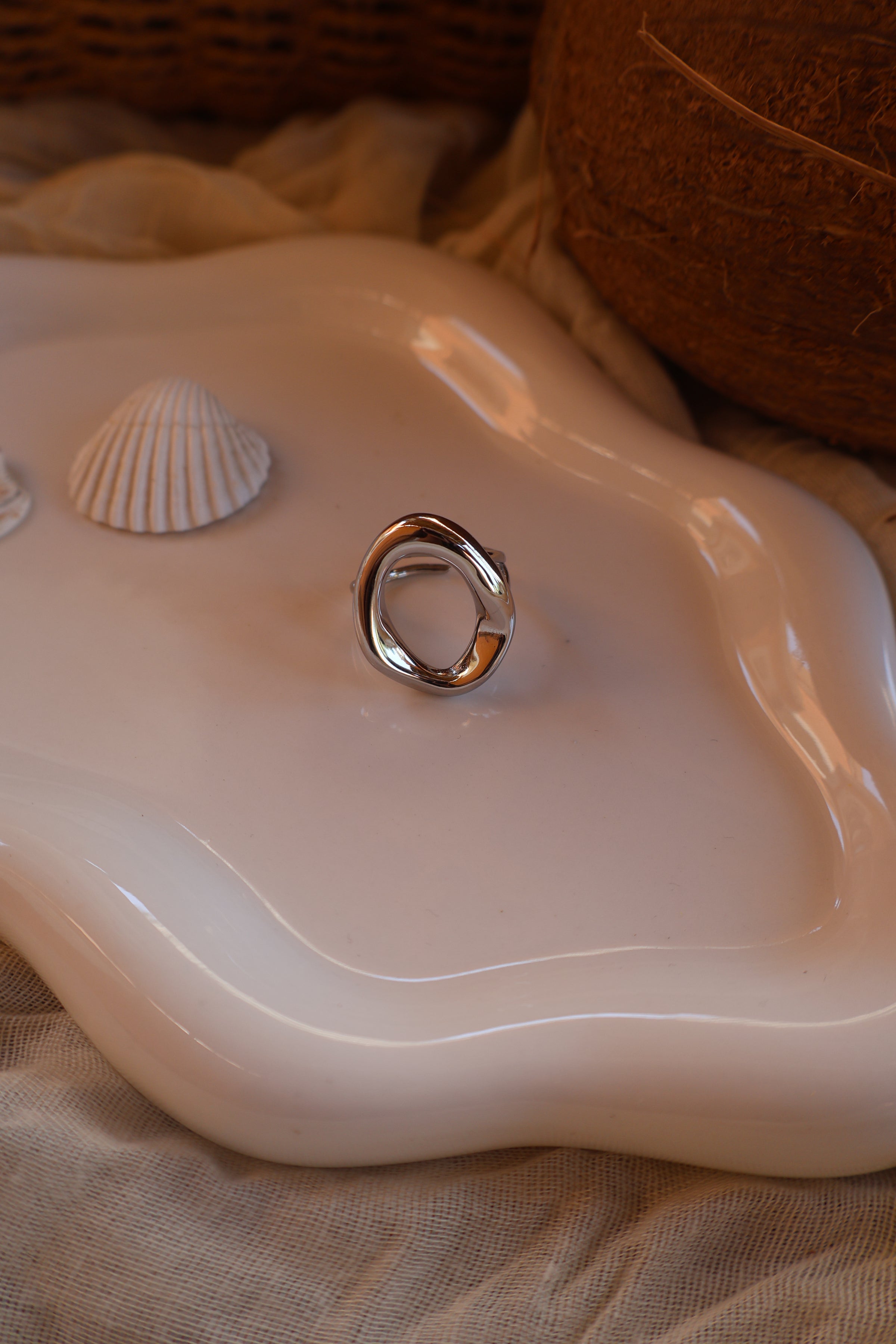 Bague Acier Agentée SÔL