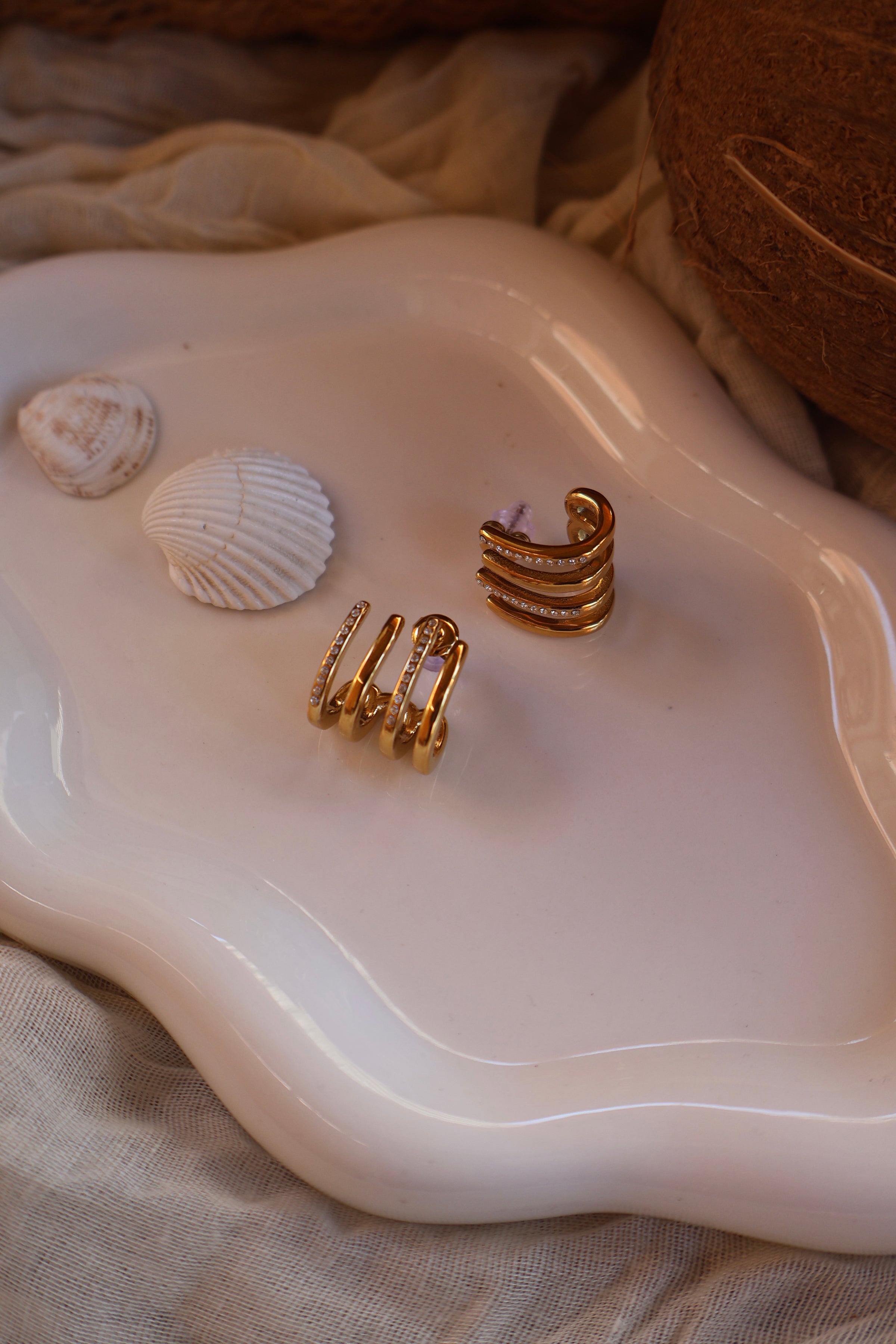 Boucles D'oreilles Acier Doré SELUNE
