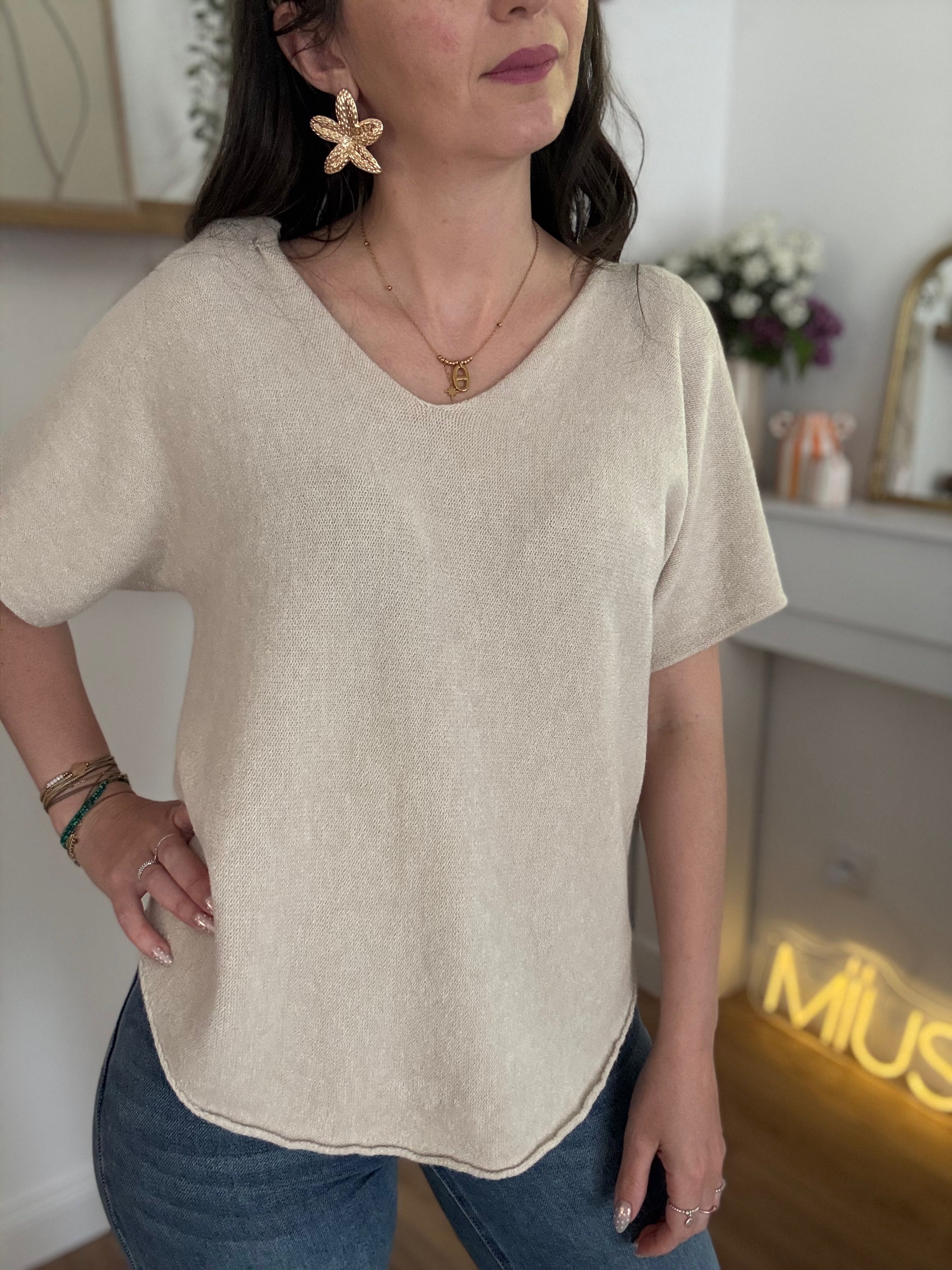 Pull Sans Manches SERENA Beige