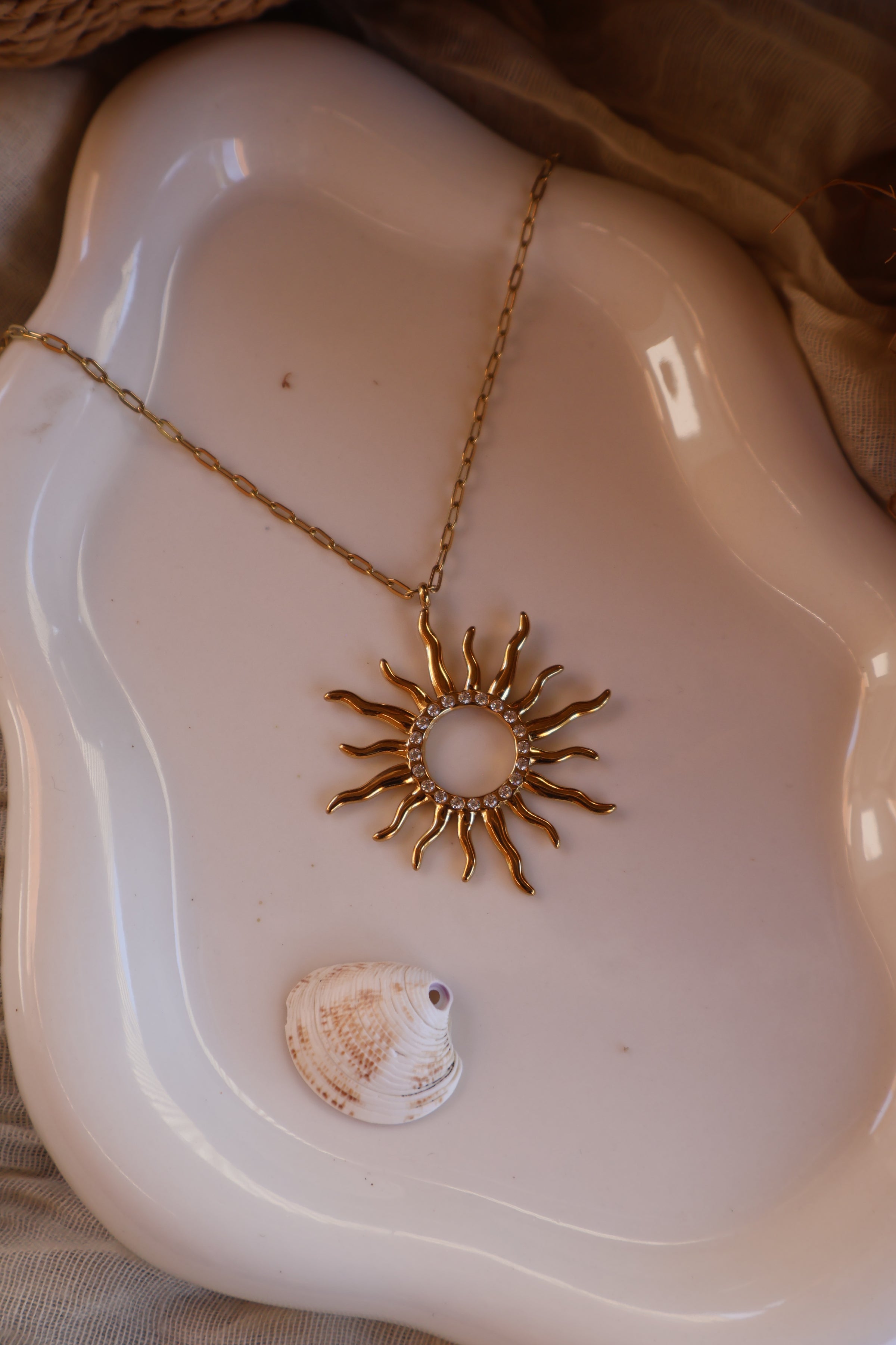 Collier En Acier Doré SOLEA