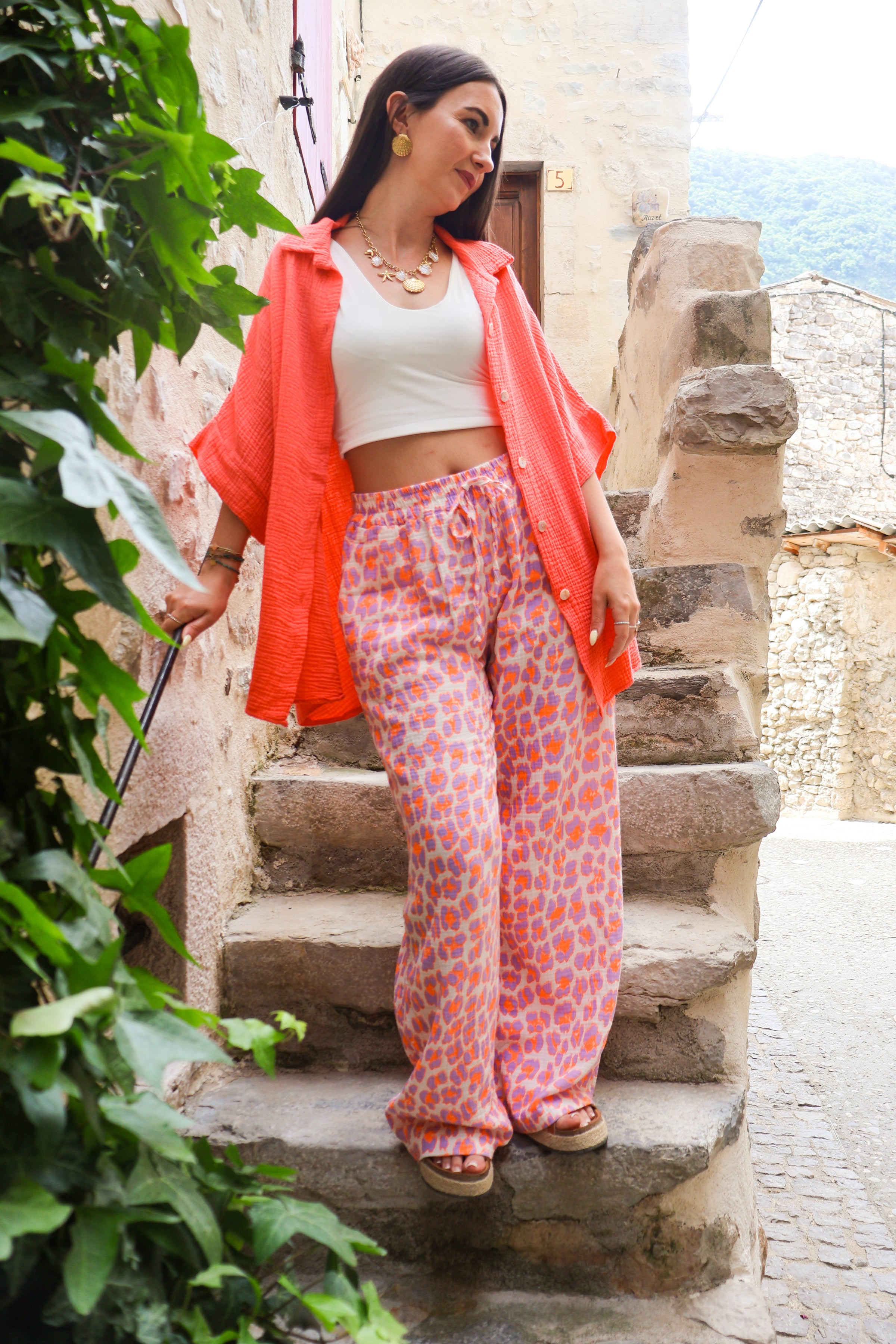 Chemise Gaze De Coton MARY SOL Fuchsia