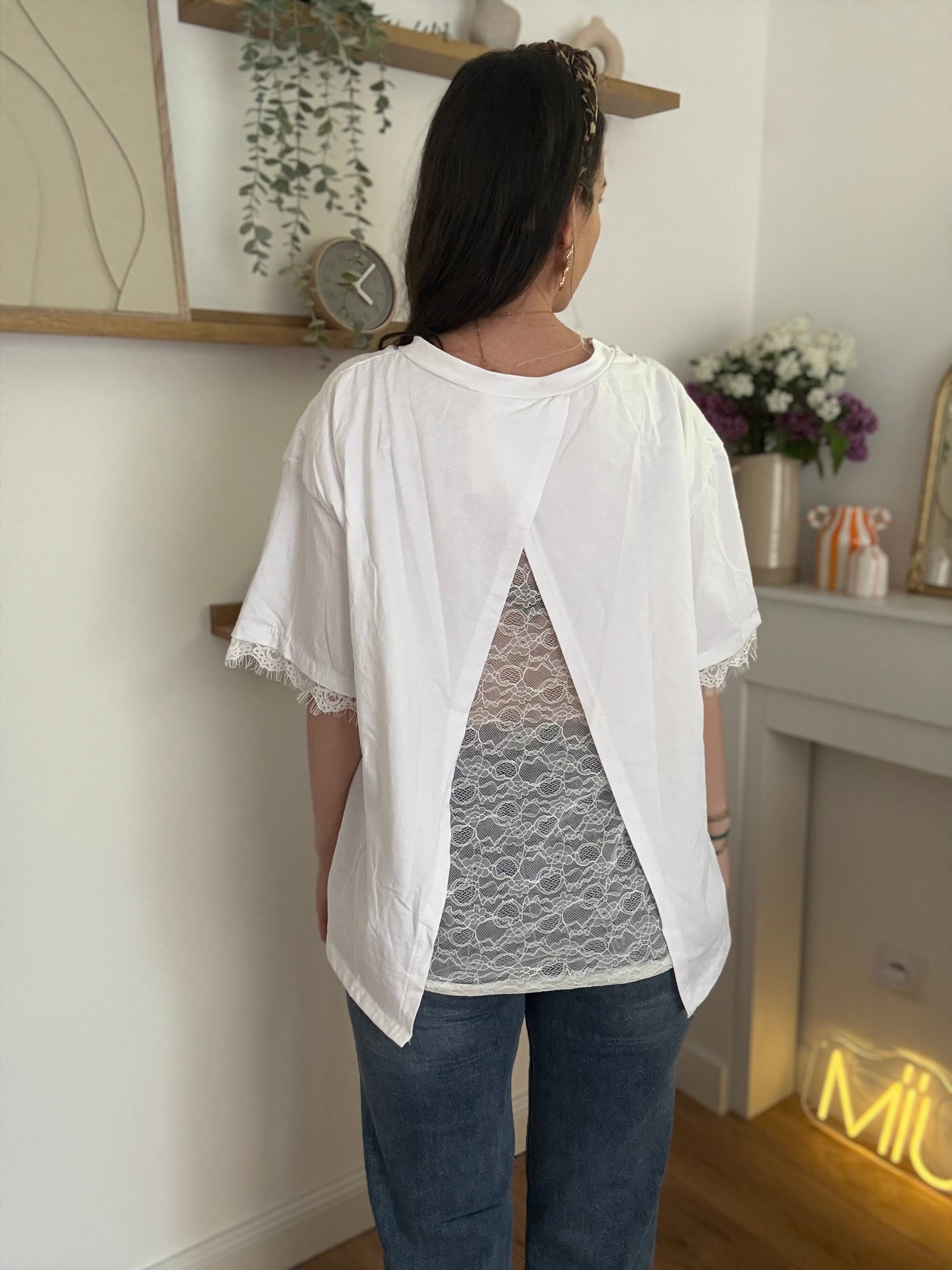 Top Dentelle Blanc MARTA