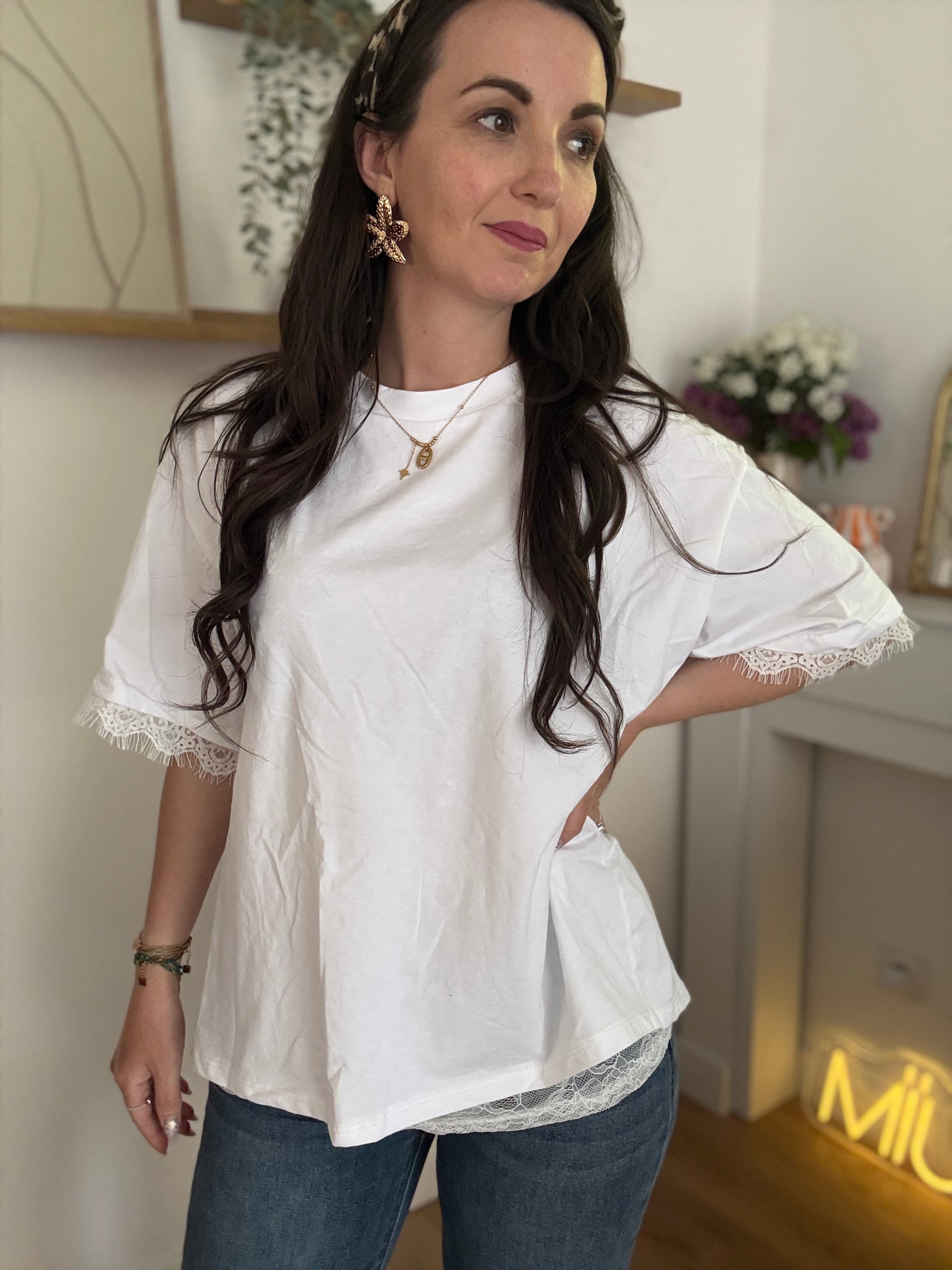 Top Dentelle Blanc MARTA