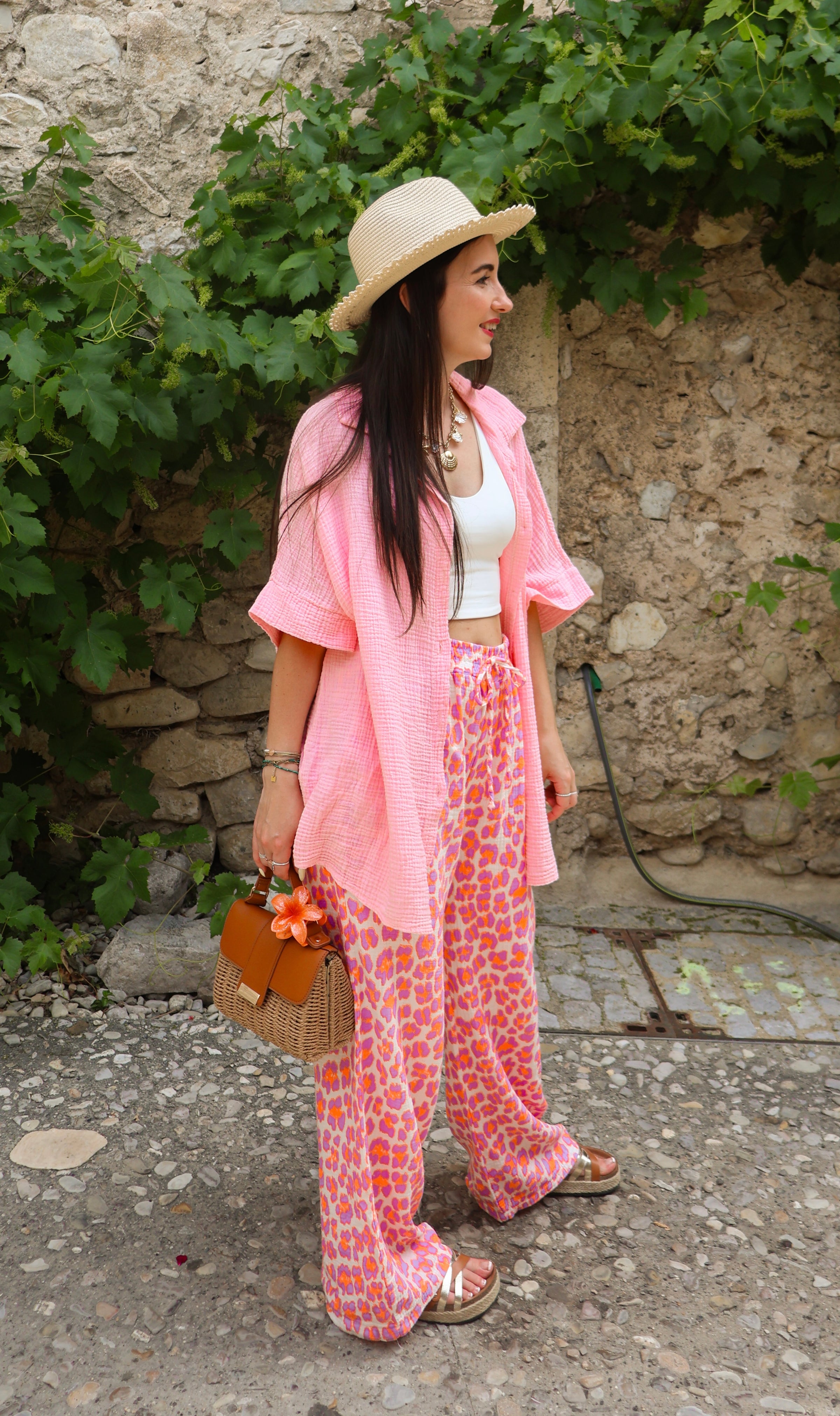Chemise Gaze De Coton MARY SOL Rose Clair