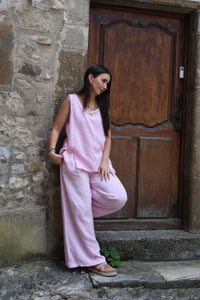 Ensemble Gaze De Coton PABLO Rose Clair