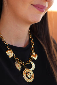Collier En Acier Doré SUN MUSE