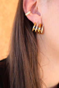 Boucles D'oreilles Acier Doré SELUNE