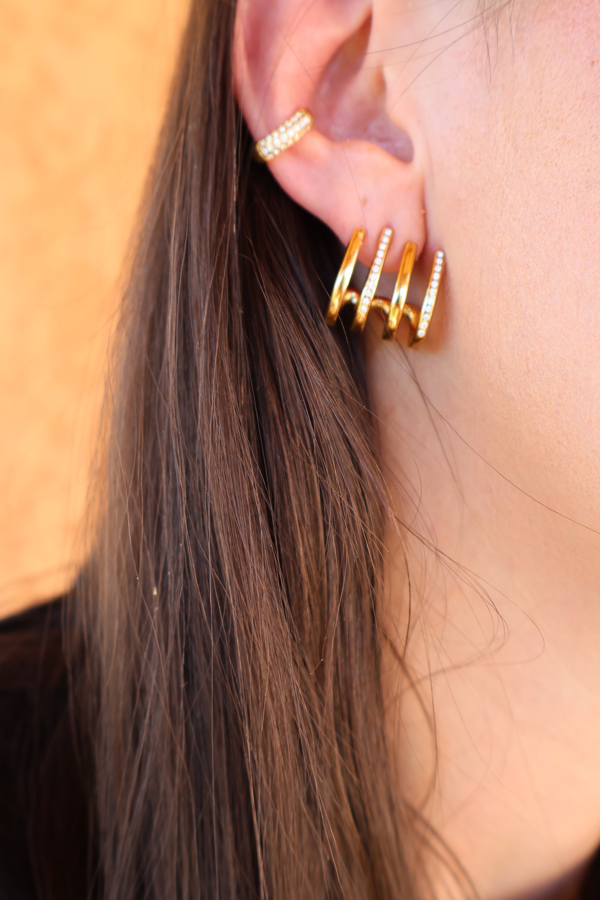 Boucles D'oreilles Acier Doré SELUNE