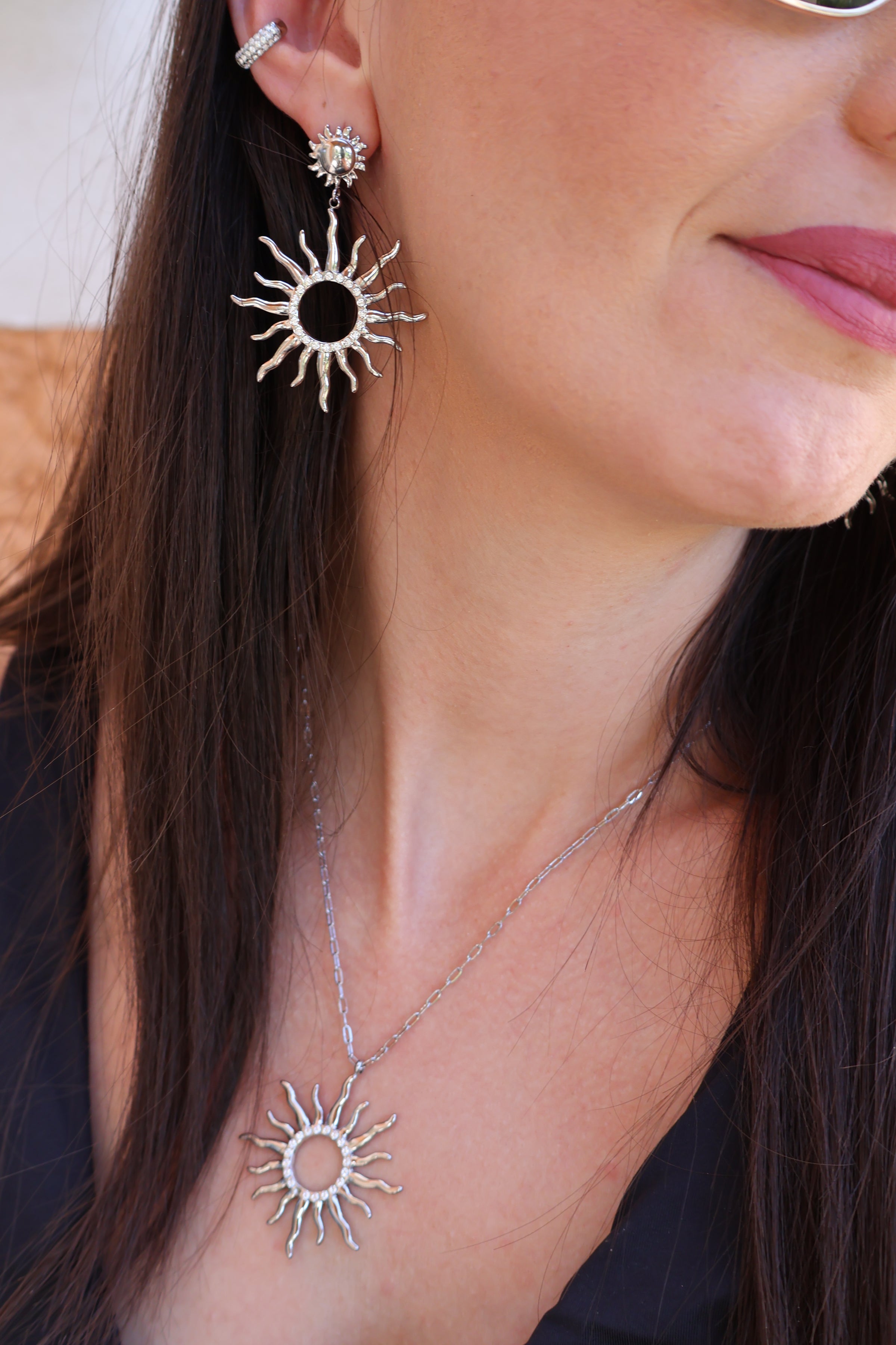 Boucles D'oreilles En Acier Argenté SOLEA