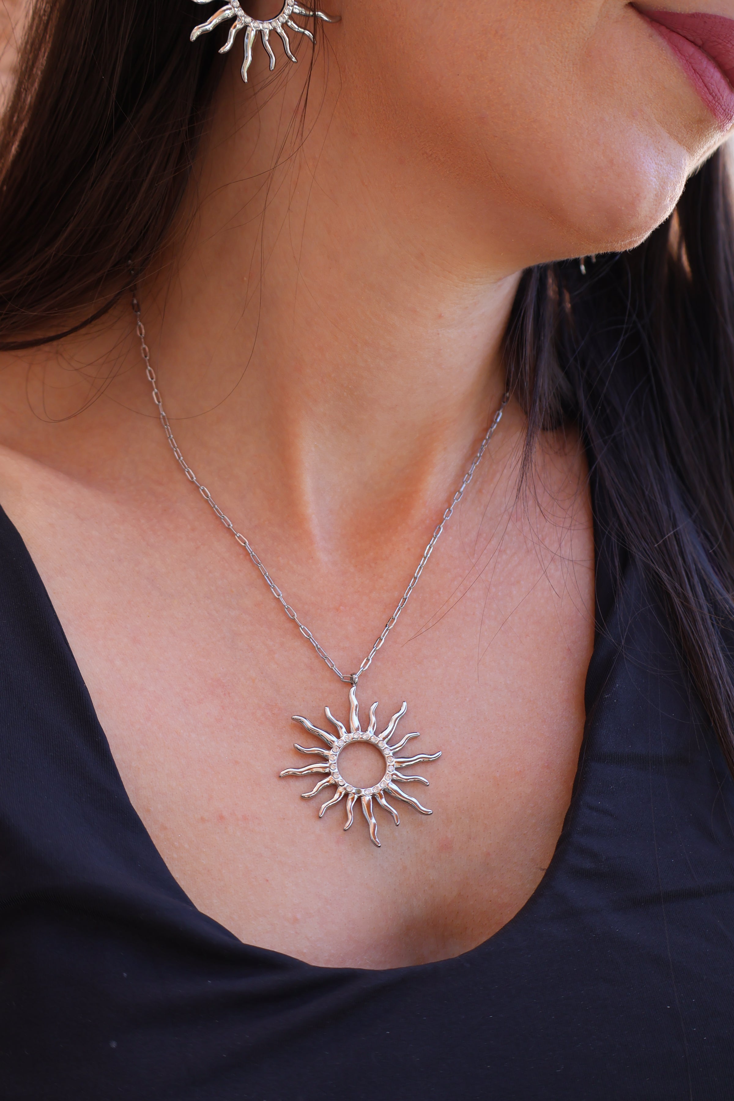 Collier En Acier Argenté  SOLEA