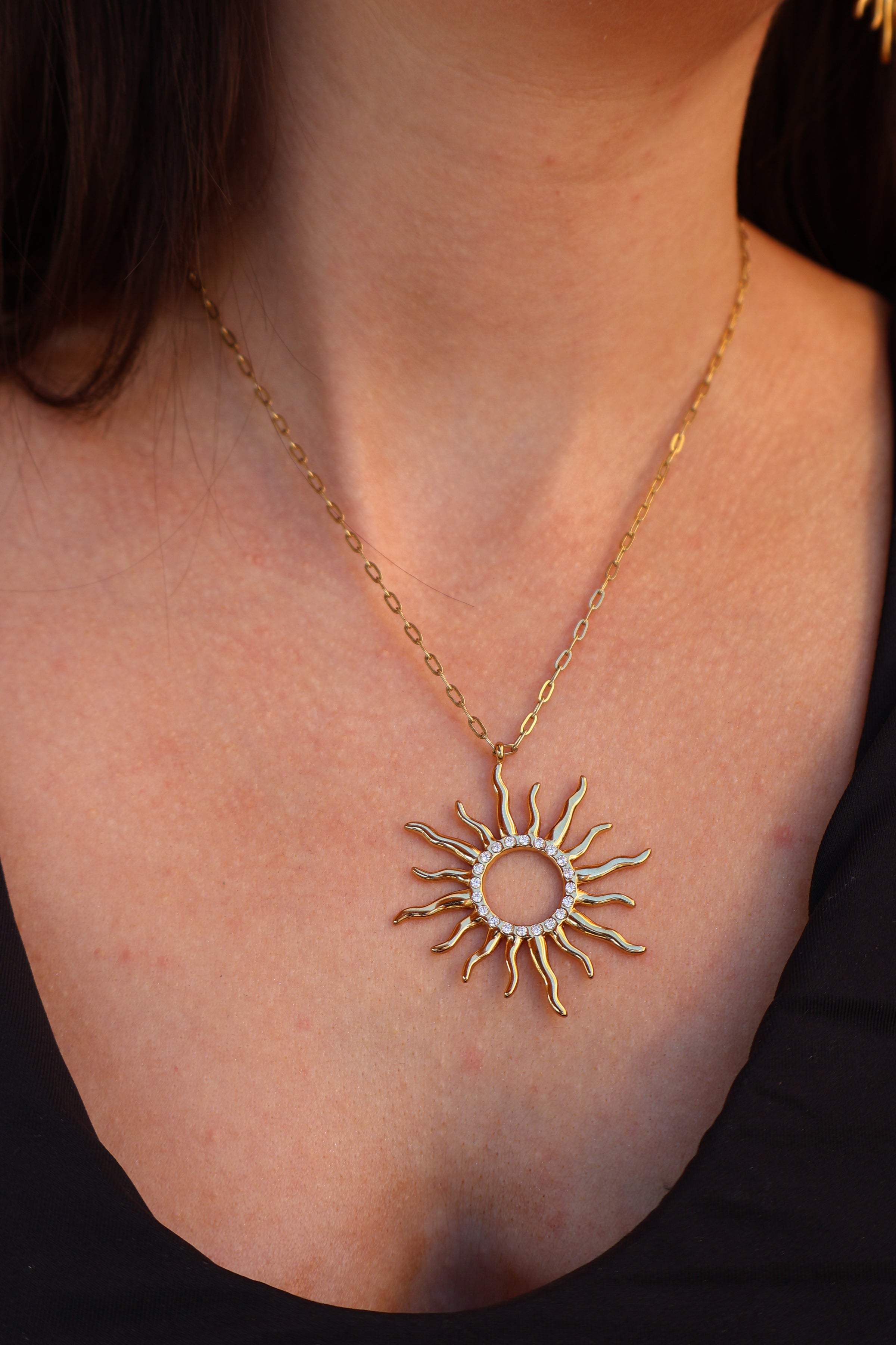 Collier En Acier Doré SOLEA
