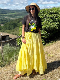 Jupe Fluide Doublée TIFENN Jaune