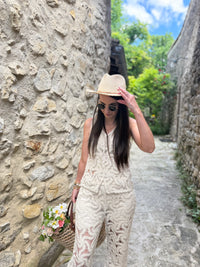 Ensemble en crochet beige CLEO
