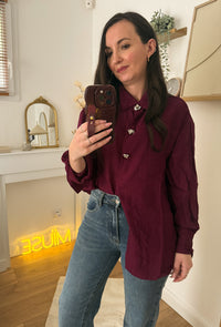 Blouse avec boutons argentés  MONICA