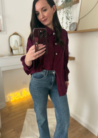 Blouse avec boutons argentés  MONICA