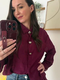 Blouse avec boutons argentés  MONICA