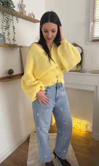 Jean fleuri brodé MARGUERITE