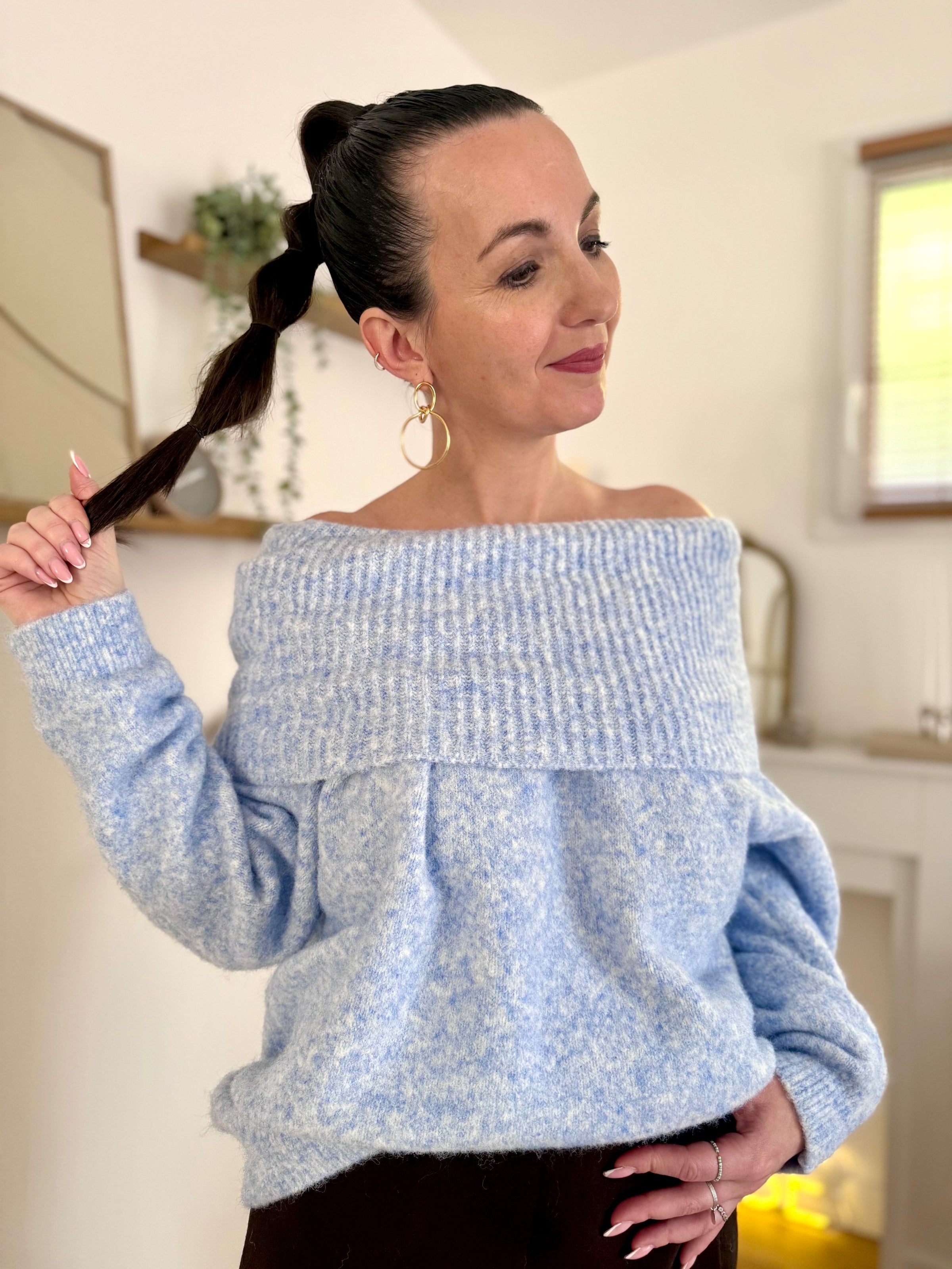 Pull oversize col bateau bleu MÉLINE