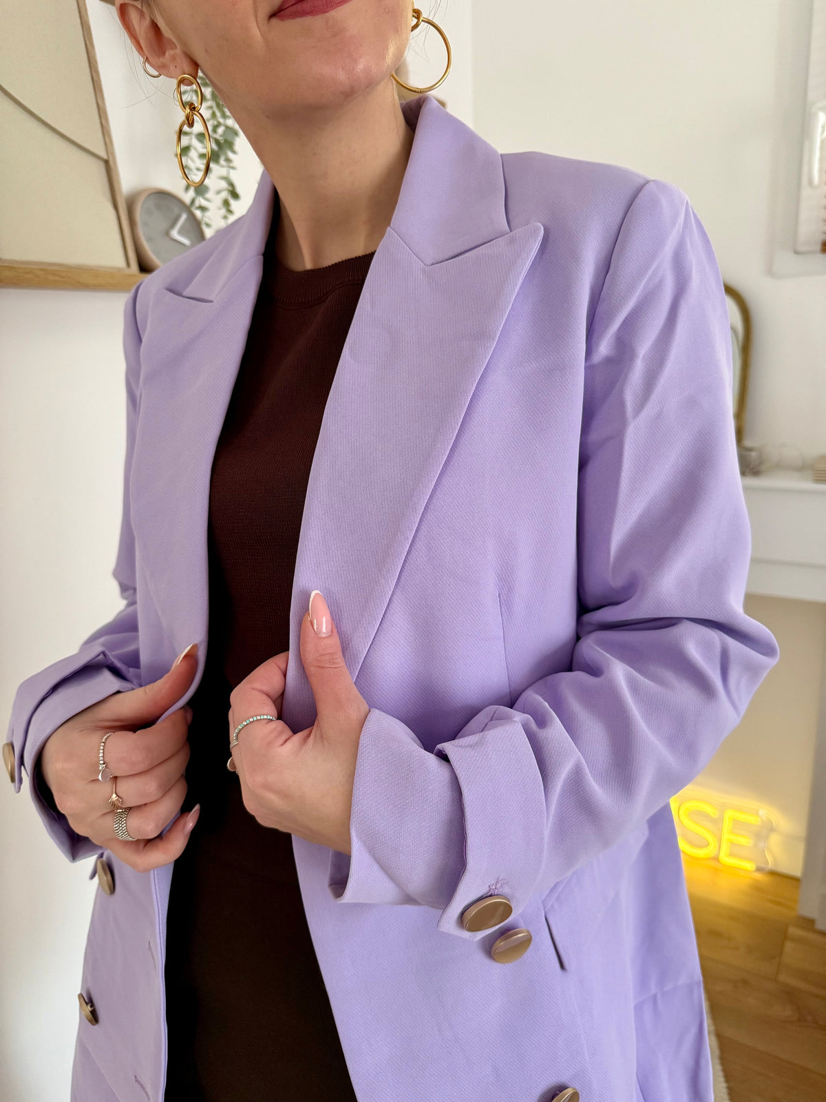 Blazer lilas  à boutons dorés MALO