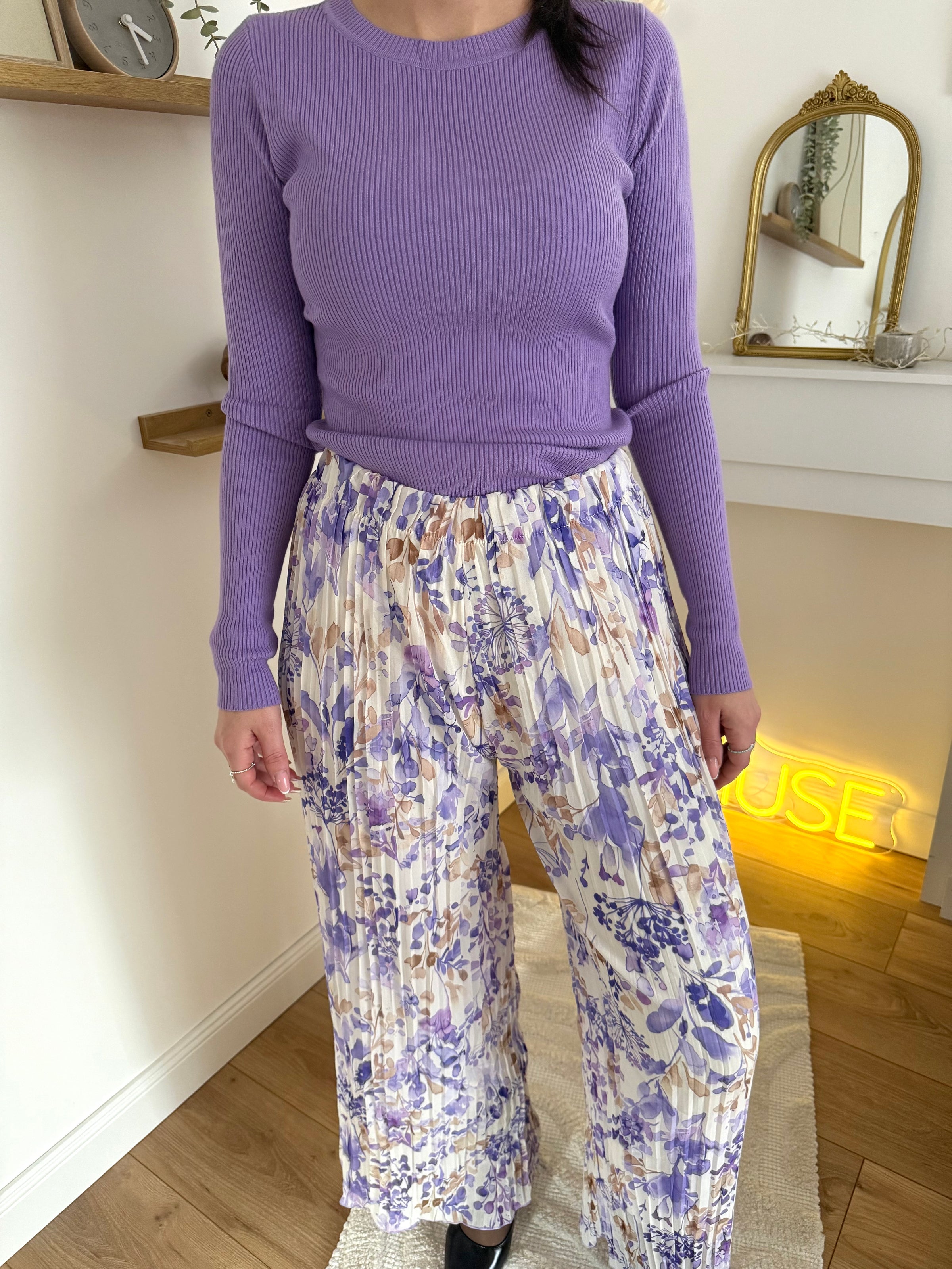 Pantalon large  fluide lilas SANDRO