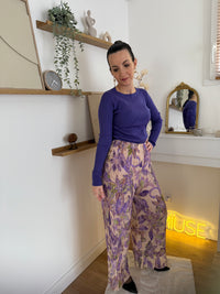 Pantalon large fluide imprimé SANDRO