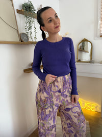 Pantalon large fluide imprimé SANDRO