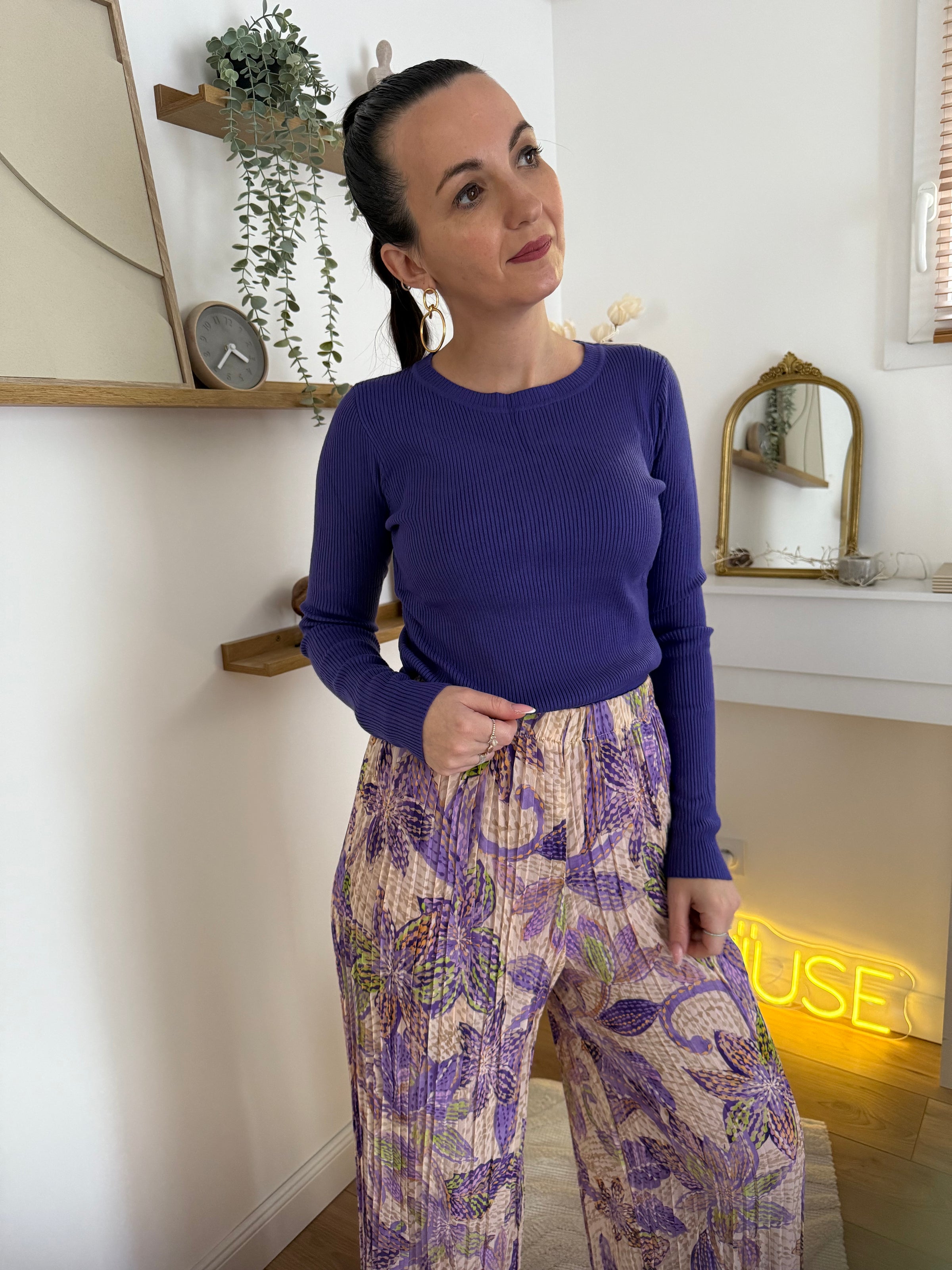 Pantalon large fluide imprimé SANDRO