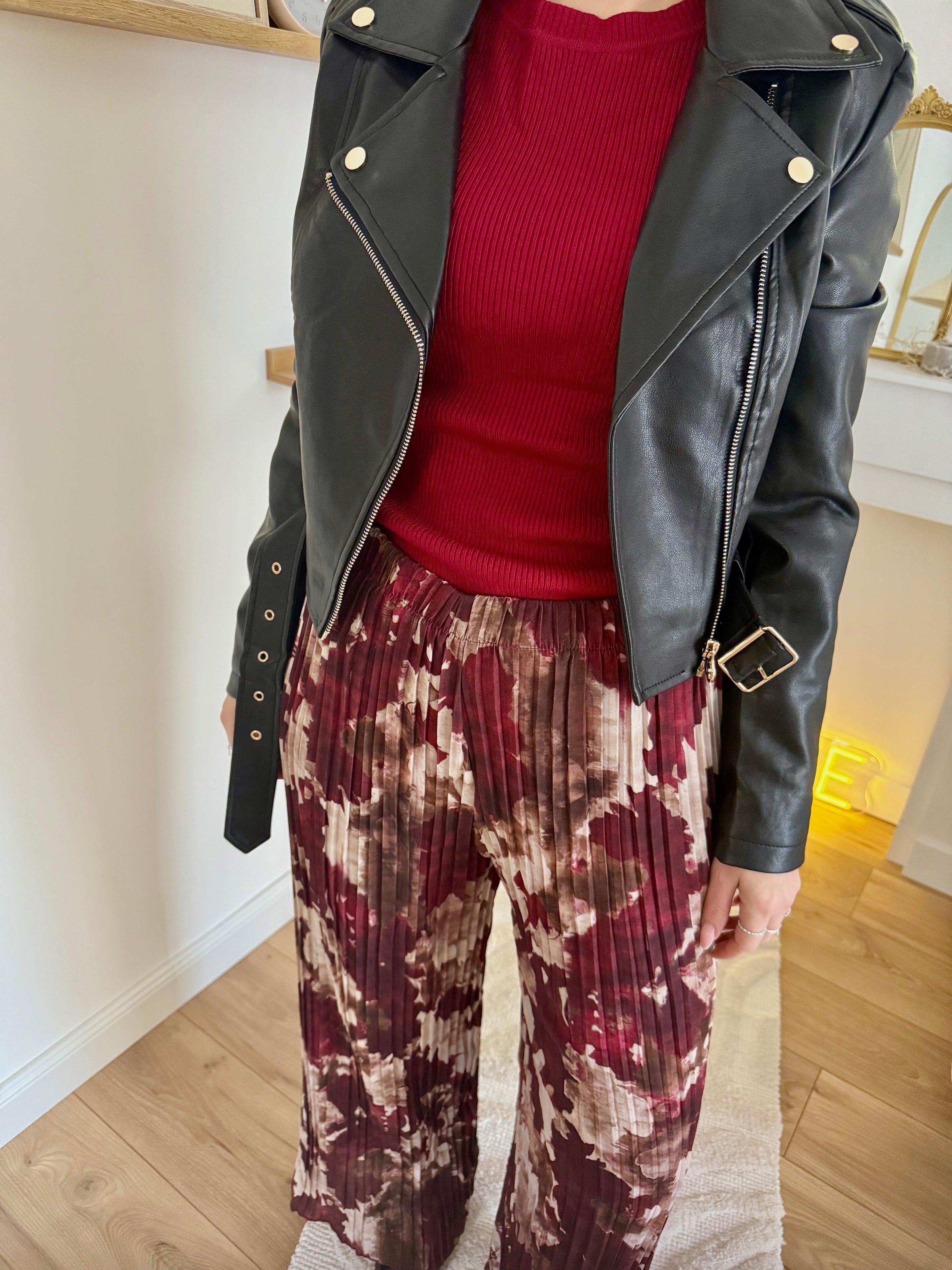 Pantalon Imprimé bordeaux SANDRO