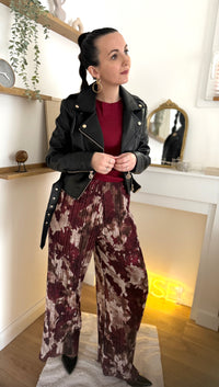 Pantalon Imprimé bordeaux SANDRO